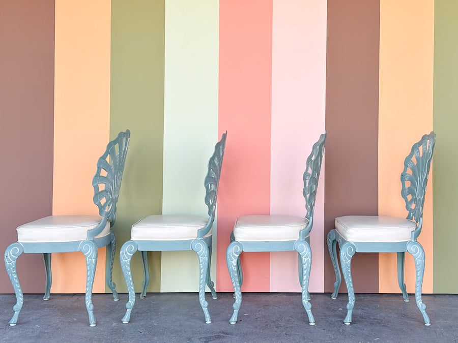 Palm Beach Chic Grotto Shell Back Outdoor Dining Set