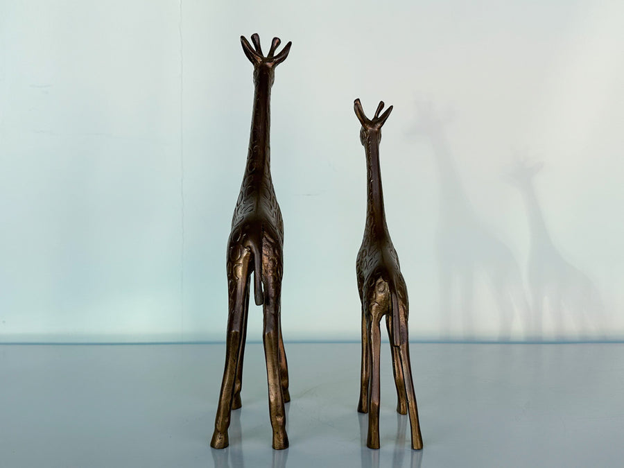 Pair of Petite Brass Giraffes