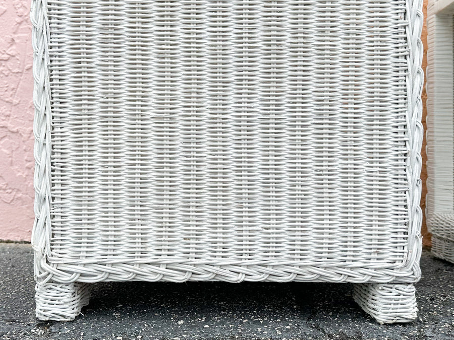 Pair of Waterfall Wicker Nightstands