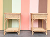 Pair of Whimsical Wicker Nightstands