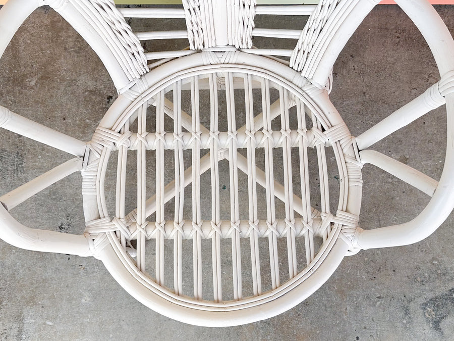 Pair of Palm Frond Rattan Accent Chairs