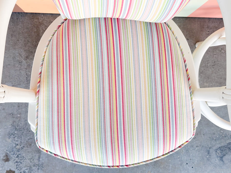 Set of Three Palm Beach Style Rattan Bar Stools