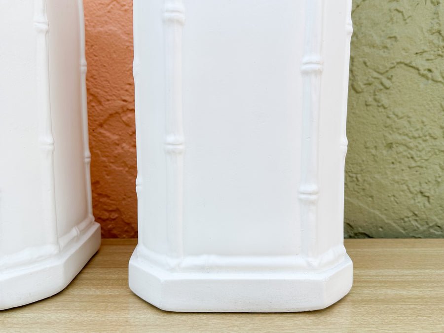 Pair of Palm Beach Chic Faux Bamboo Lamps
