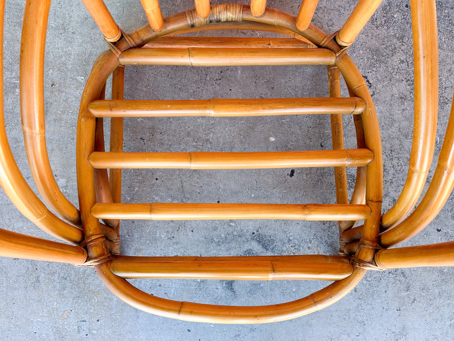 Cute Old Florida Rattan Barrel Chair