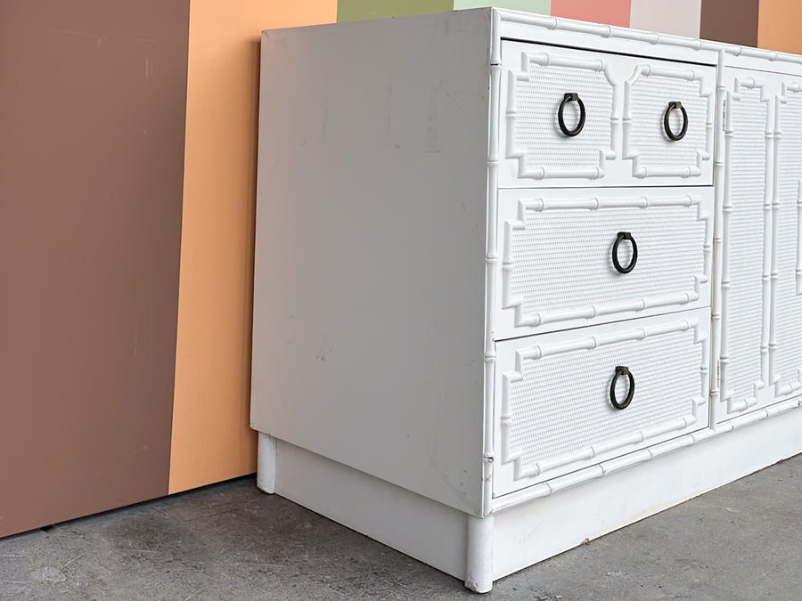 Palm Beach Style Faux Bamboo Credenza