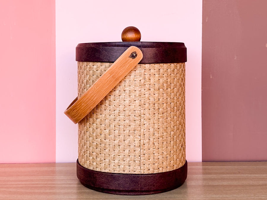 Wicker Wrapped Ice Bucket
