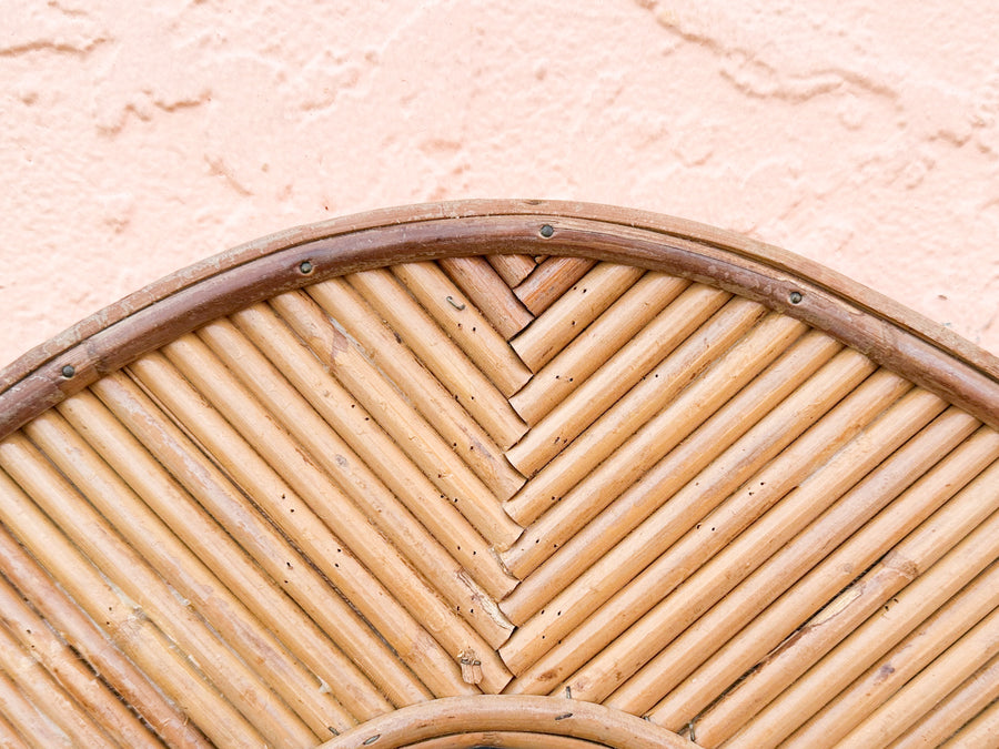Cool Coastal Pencil Reed Rattan Mirror