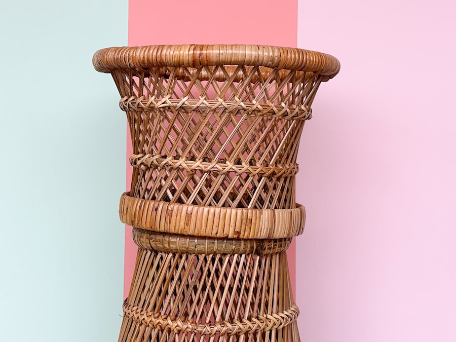 Woven Rattan Plant Stand