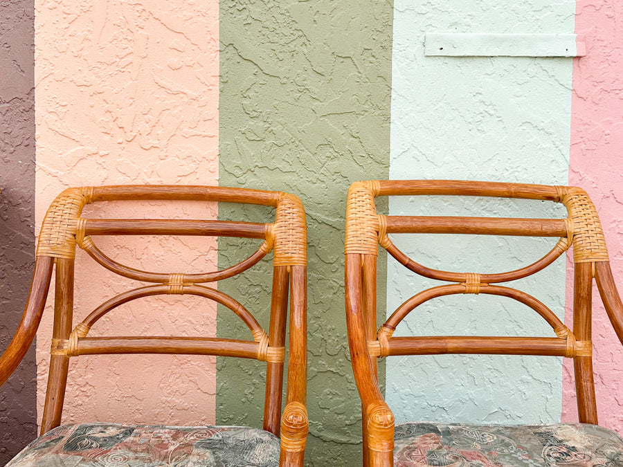 Set of Four Rattan Dining Chairs