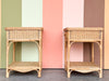 Pair of Whimsical Wicker Nightstands