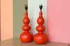 Pair of Orange Crush Gourd Lamps