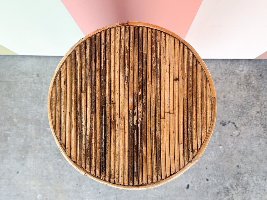 Maitland Smith Pencil Reed Rattan Pedestal