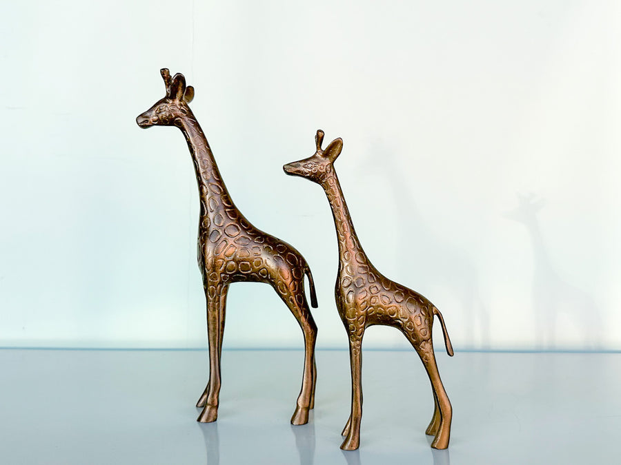 Pair of Petite Brass Giraffes