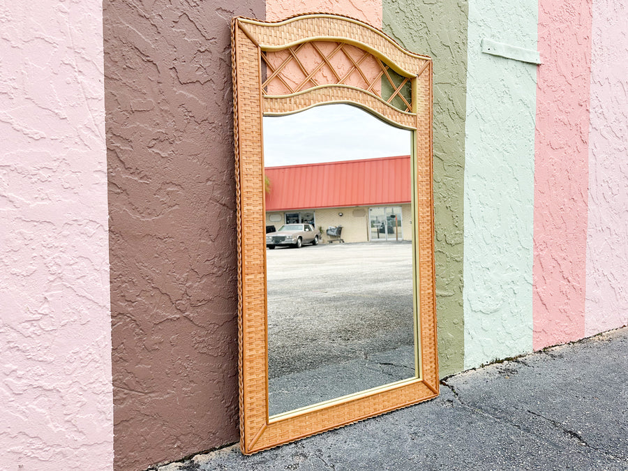 Braided Rattan Mirror