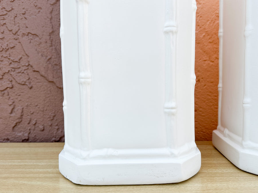 Pair of Palm Beach Chic Faux Bamboo Lamps