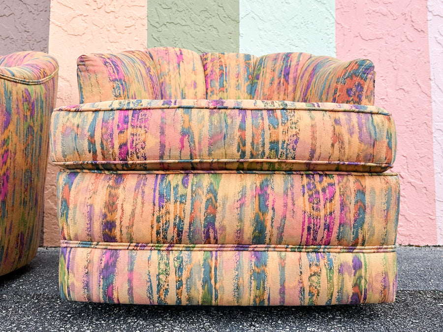 Pair of So Colorful Barrel Swivel Chairs