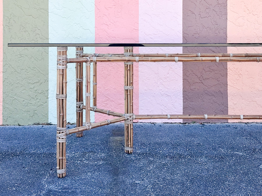 McGuire Style Rattan Dining Table