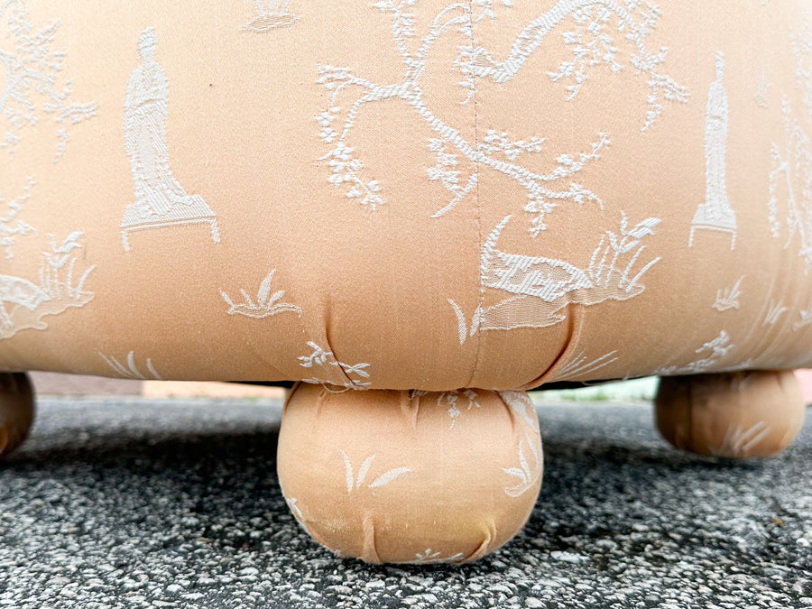 Peach Pagoda Upholstered Pouf