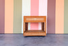 Old Florida Rattan Wrapped Nightstand on Castors