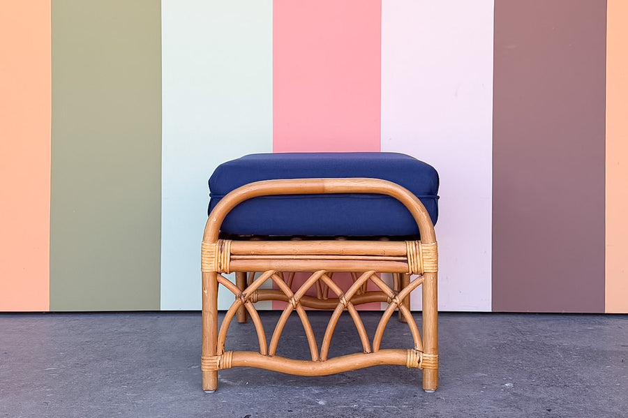 Rattan Lounge Chair and Ottoman