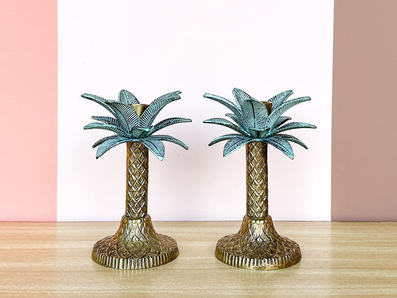 Pair of Palm Tree Candlesticks