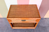 Old Florida Rattan Wrapped Nightstand on Castors