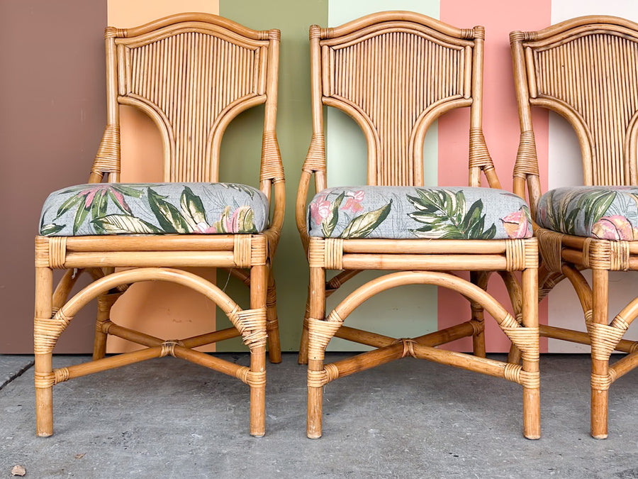 Set of Four Island Style Rattan Dining Chairs