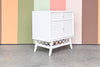 Faux Bamboo and Rattan Shutter Nightstand