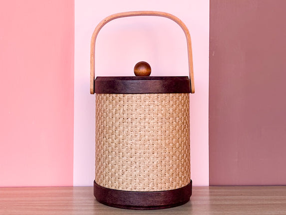 Wicker Wrapped Ice Bucket
