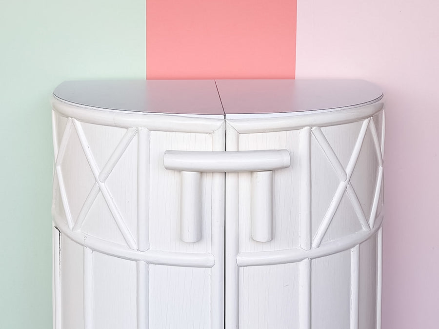 Palm Beach Style Faux Bamboo Bar on Casters