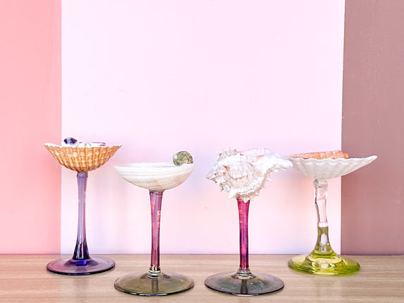 Set of Four Colorful Shell Coupes