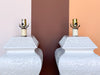 Pair of Italian Ceramic Pagoda Lamps
