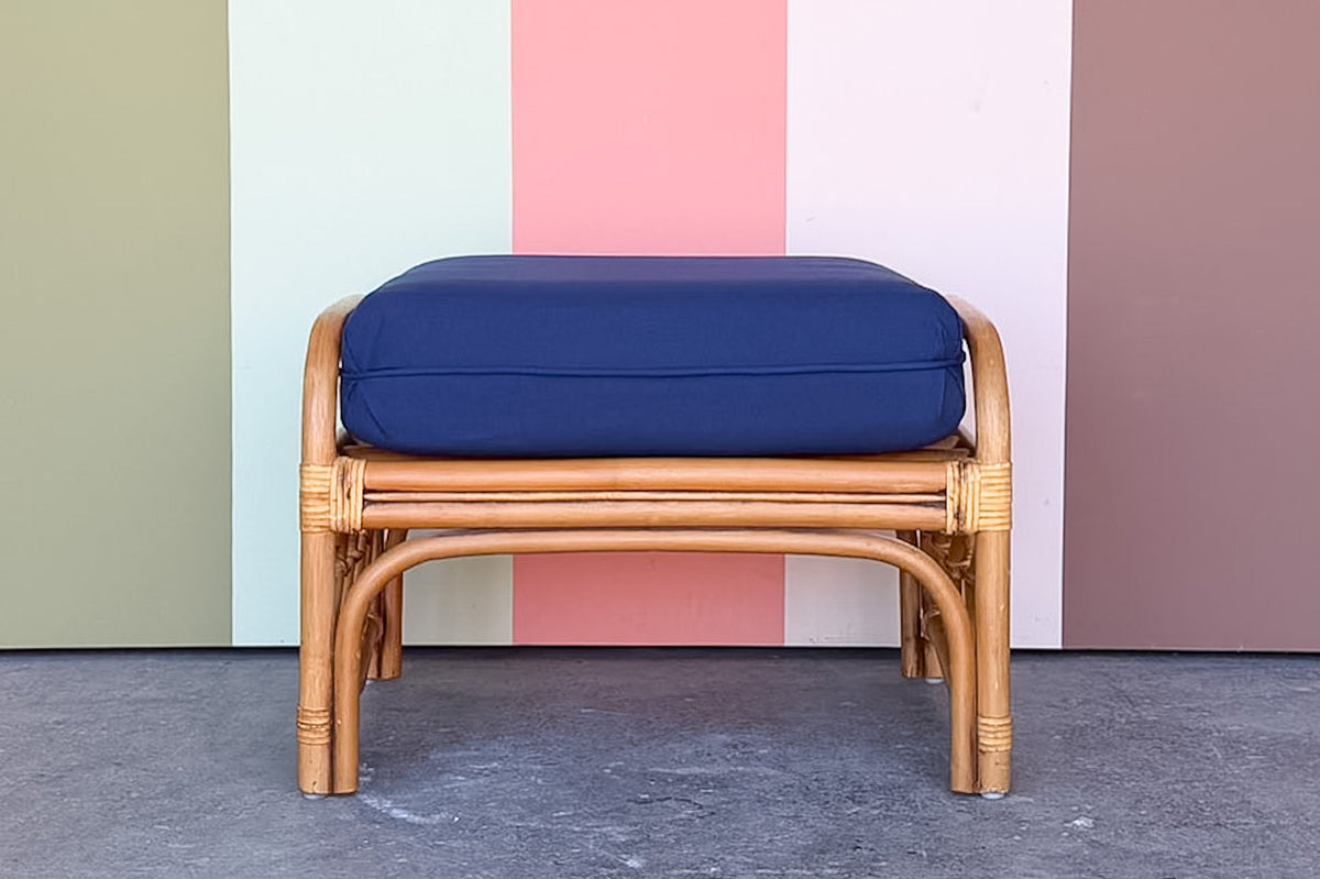 Rattan Lounge Chair and Ottoman