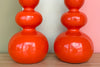 Pair of Orange Crush Gourd Lamps