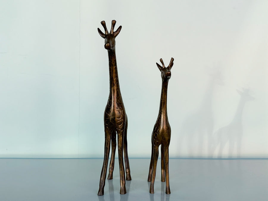 Pair of Petite Brass Giraffes