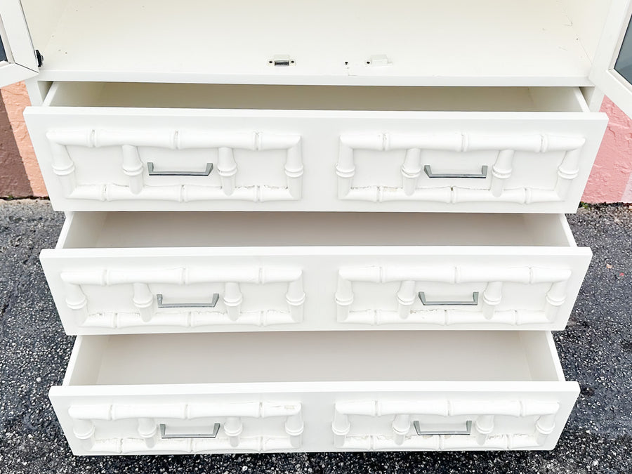 Palm Beach Faux Bamboo Mirrored Cabinet