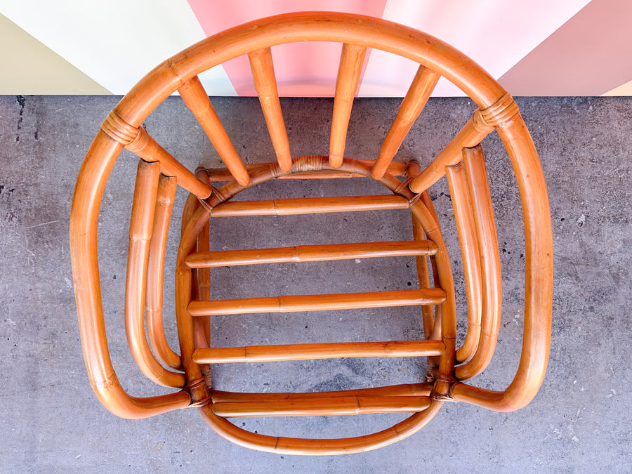 Cute Old Florida Rattan Barrel Chair