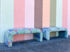 Pair of Upholstered Waterfall Benches