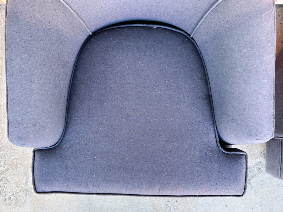 Pair of Cute Navy Upholstered Chairs