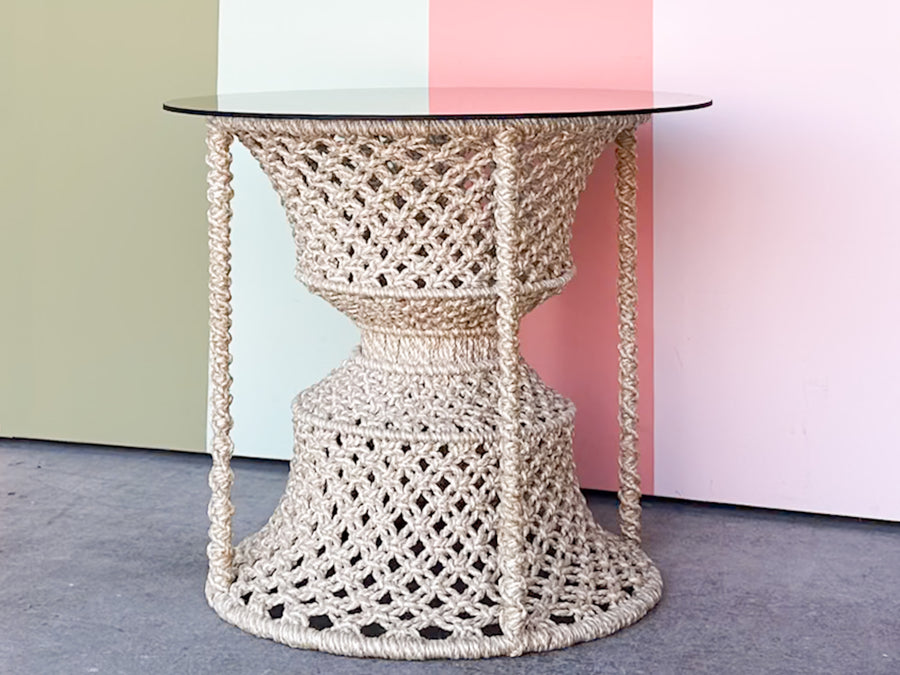 So 70's Macrame Side Table