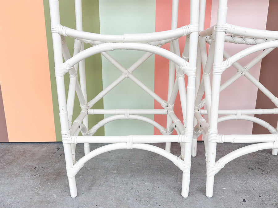 Pair of Rattan Director’s Chair Bar Stools