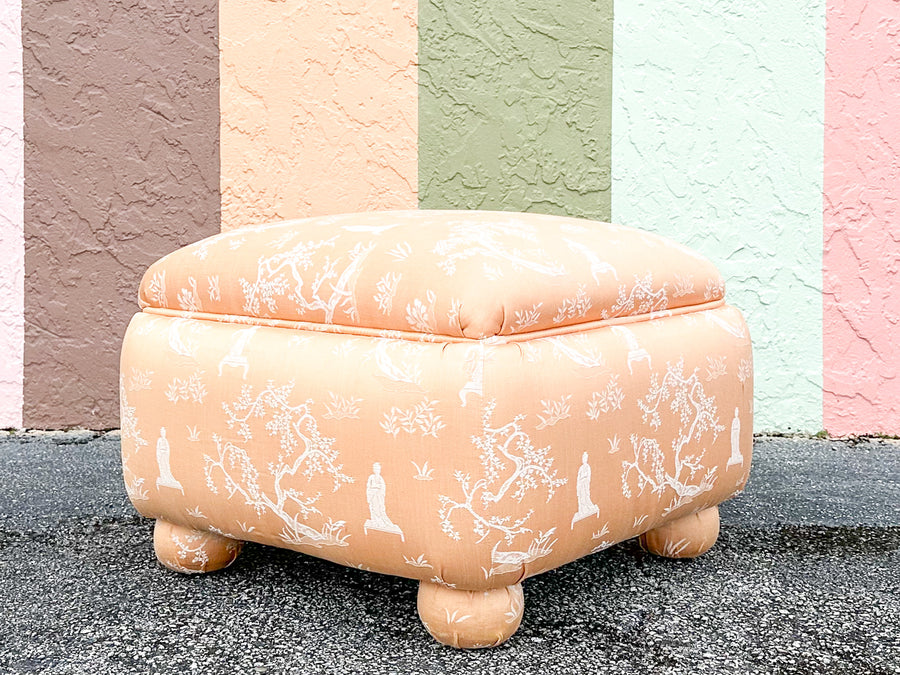 Peach Pagoda Upholstered Pouf