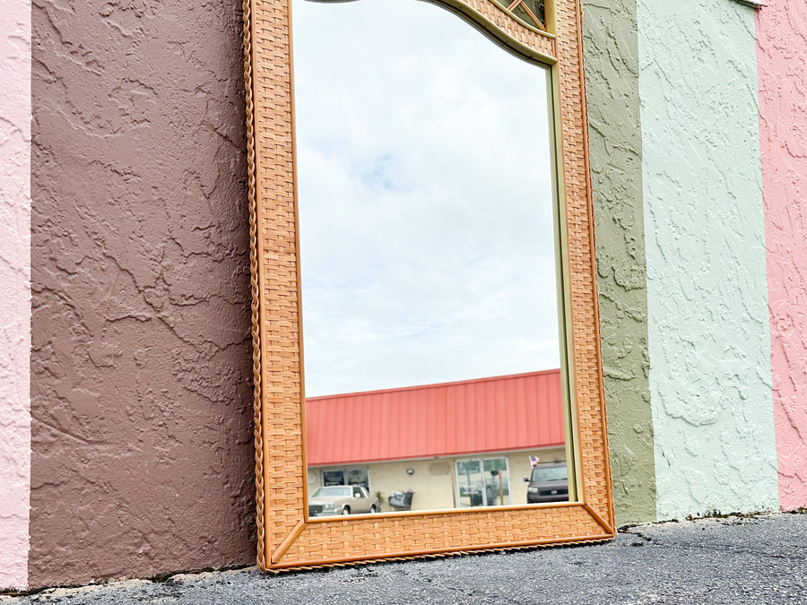 Braided Rattan Mirror