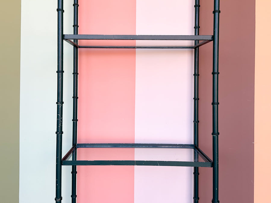 Faux Bamboo Metal Etagere
