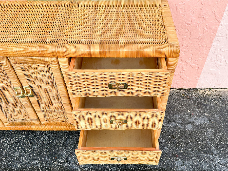 Coastal Chic Wicker Dresser