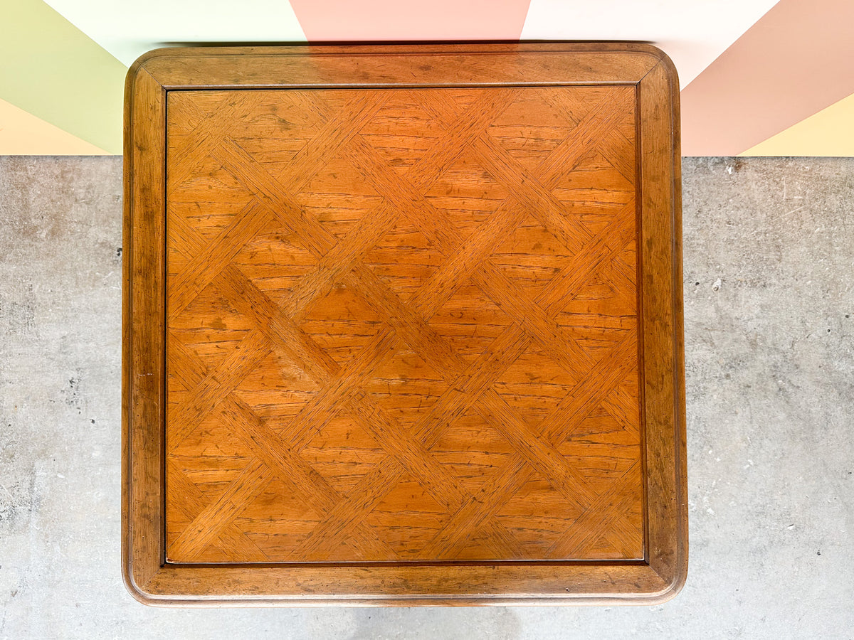 Drexel Shell Motif Wood Game Table