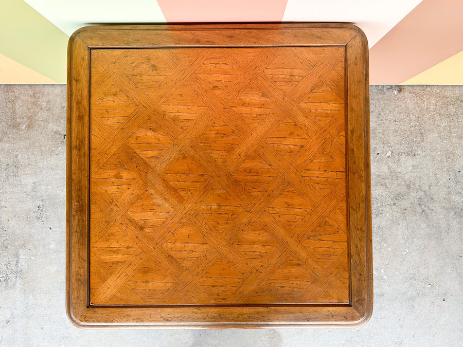 Drexel Shell Motif Wood Game Table