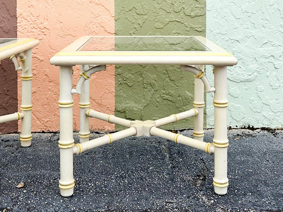 Pair of Faux Bamboo Side Tables