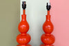 Pair of Orange Crush Gourd Lamps