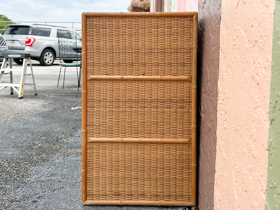 Rattan Wrapped Faux Bamboo Double Dresser